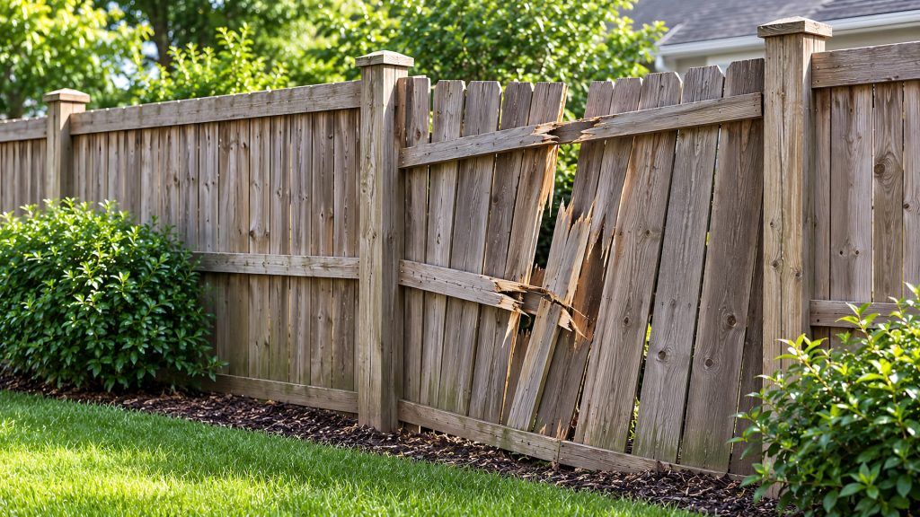 damaged fence